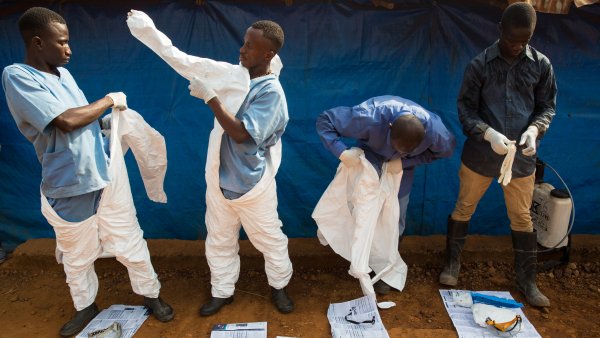 Aid workers tackling Ebola in Sierra Leone